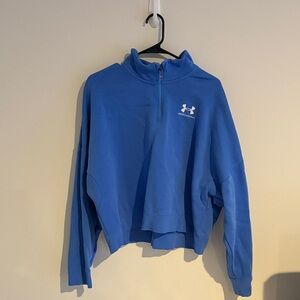 Under Armour Women's Cowl Neck Crop Blue Sweater